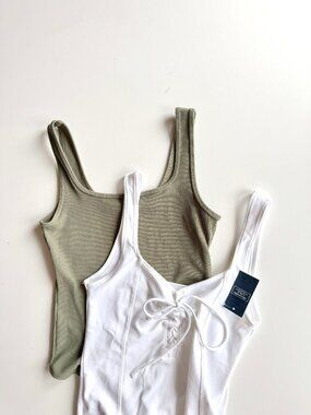 Lot of 2 ABERCROMBIE & FITCH Size S Soft A&F Collection Thong Bodysuits